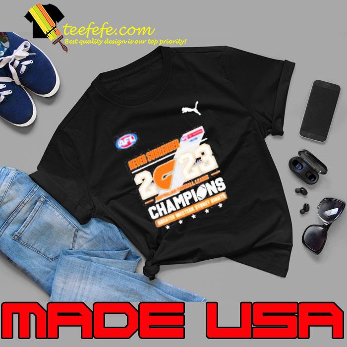 Never Surrender 2023 Australian Football League Champions Greater Western Sydney Giants shirt