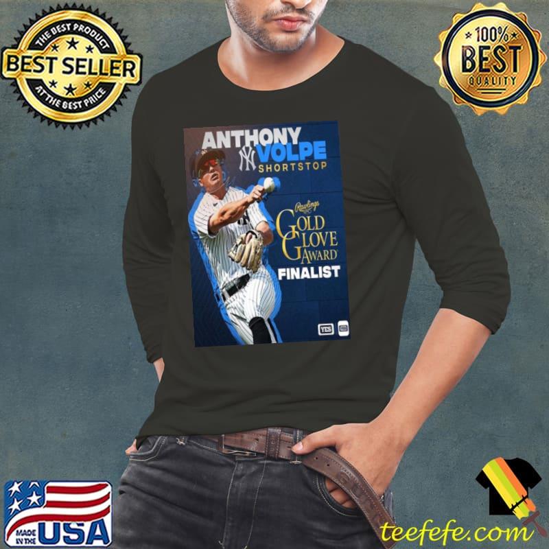 New York Yankees Anthony Volpe 2023 American League Shortstop Gold Glove Finalist s Long Sleeve Tee New York Yankees Anthony Volpe 2023 American League Shortstop Gold Glove Finalist s Long Sleeve Tee