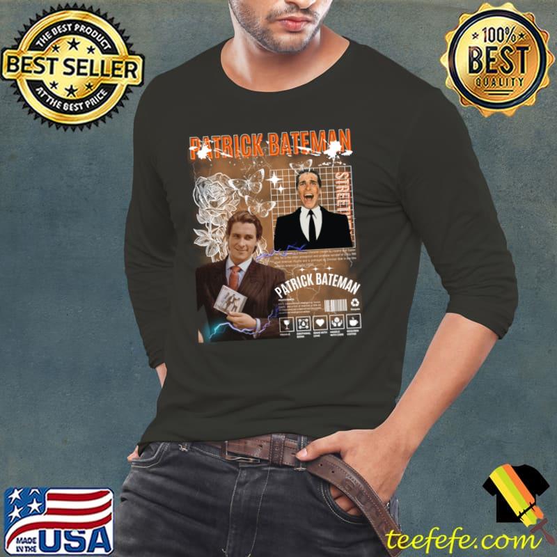 Patrick Bateman titular main protagonist villain of Bret Easton Ellis's 1991 T-Shirt Long Sleeve Tee Patrick Bateman titular main protagonist villain of Bret Easton Ellis's 1991 T-Shirt Long Sleeve Tee