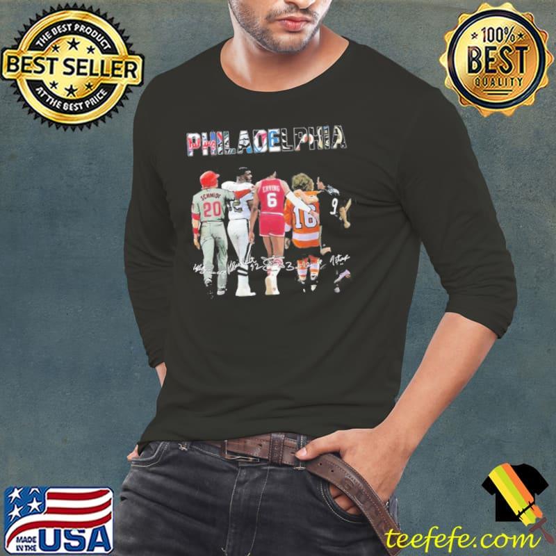 Philadelphia Eagles Flyers Union Signatures Shirt Long Sleeve Tee Philadelphia Eagles Flyers Union Signatures Shirt Long Sleeve Tee