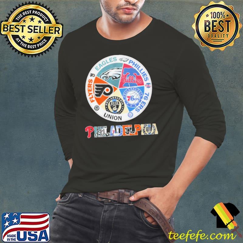 Philadelphia Teams Flyers Eagles Phillies 76 Ers Union Shirt Long Sleeve Tee Philadelphia Teams Flyers Eagles Phillies 76 Ers Union Shirt Long Sleeve Tee
