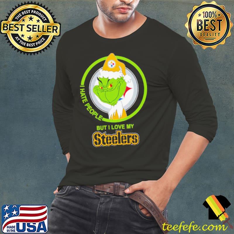 Pittsburgh Steelers NFL Christmas Grinch I Hate People But I Love My Favorite Football Team Shirt Long Sleeve Tee Pittsburgh Steelers NFL Christmas Grinch I Hate People But I Love My Favorite Football Team Shirt Long Sleeve Tee