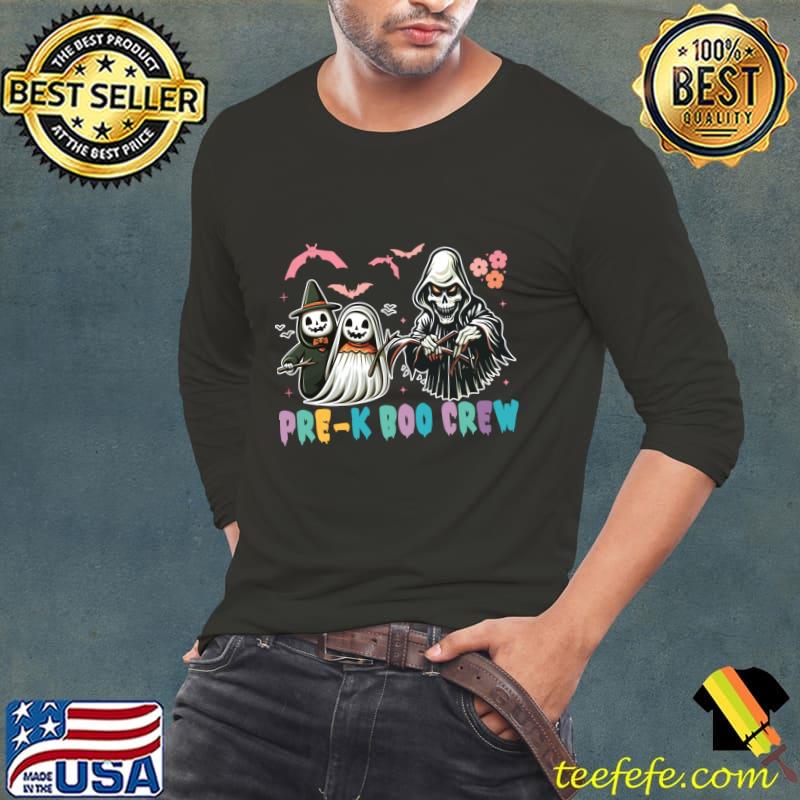 Pre-k Boo Crew Bats Witch Kindergarten Teacher Halloween Ghost T-Shirt Long Sleeve Tee Pre-k Boo Crew Bats Witch Kindergarten Teacher Halloween Ghost T-Shirt Long Sleeve Tee