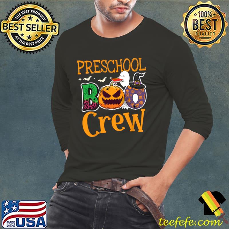 Preschool Boo Crew Pumpkin Pre-K Teachers Students Halloween T-Shirt Long Sleeve Tee Preschool Boo Crew Pumpkin Pre-K Teachers Students Halloween T-Shirt Long Sleeve Tee