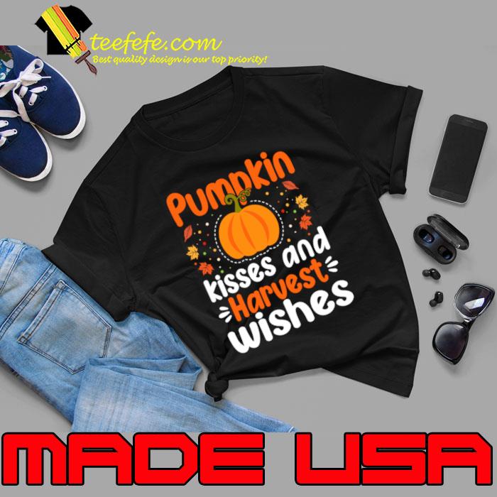 Pumpkin Kisses and Harvest Wishes Halloween Autumn T-Shirt