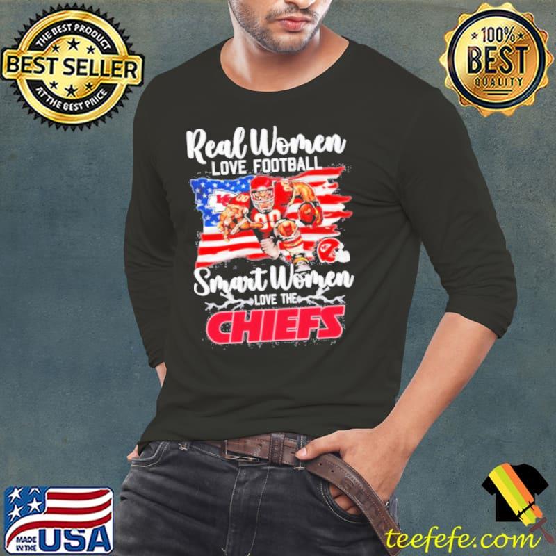 Real women love football smart women love the Kansas City Chiefs flag american mascot s Long Sleeve Tee Real women love football smart women love the Kansas City Chiefs flag american mascot s Long Sleeve Tee