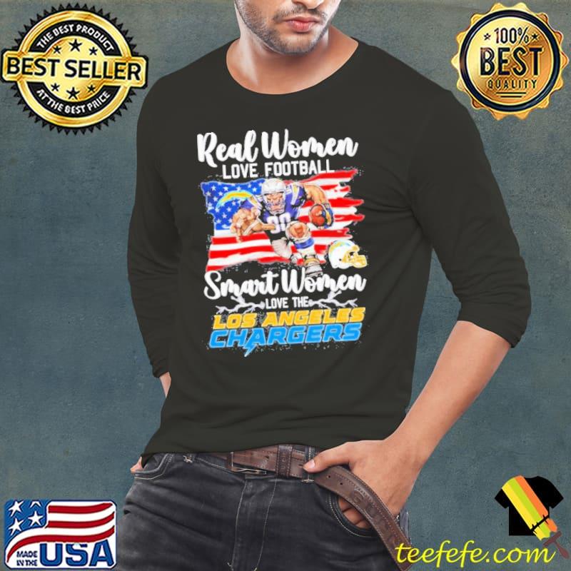 Real women love football smart women love the Los Angeles Chargers flag american mascot s Long Sleeve Tee Real women love football smart women love the Los Angeles Chargers flag american mascot s Long Sleeve Tee