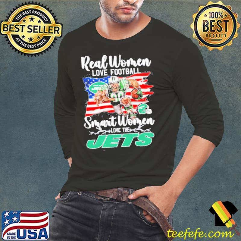 Real women love football smart women love the New York Jets flag american mascot s Long Sleeve Tee Real women love football smart women love the New York Jets flag american mascot s Long Sleeve Tee