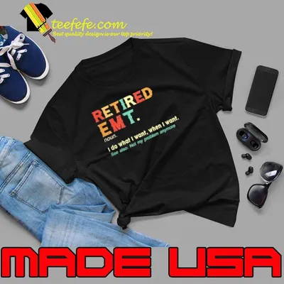 Retired EMT Cross American Flag shirt