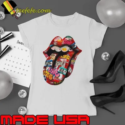 Rock N Roll Skull Pattern Rolling Stones shirt