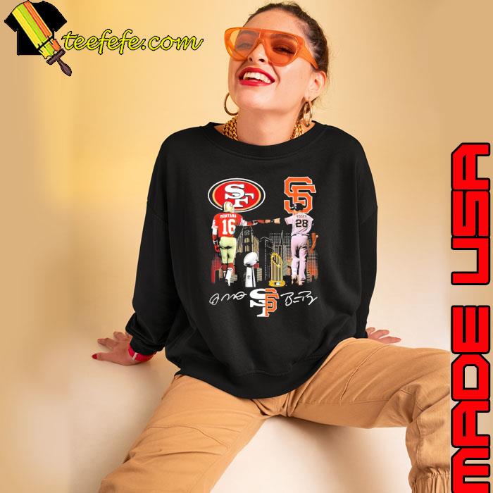 San Francisco 49ers Joe Montana San Francisco Giants Buster Posey  signatures shirt, hoodie, sweater, long sleeve and tank top