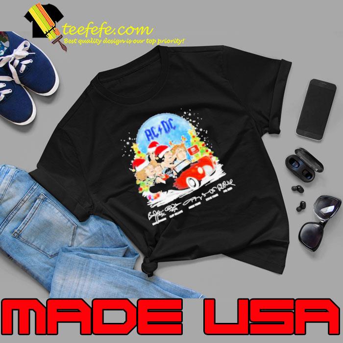 Santa ACDC Band Members Merry Christmas Signatures shirt