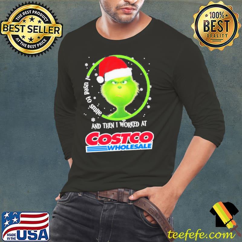 Santa Grinch I used to smile and then I worked at Costco Wholesale christmas s Long Sleeve Tee Santa Grinch I used to smile and then I worked at Costco Wholesale christmas s Long Sleeve Tee