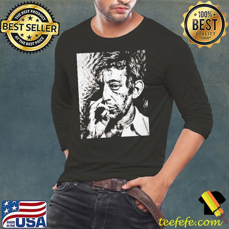 Serge Gainsbourg Noirs Ne Dessin Blanc Graphique s Long Sleeve Tee Serge Gainsbourg Noirs Ne Dessin Blanc Graphique s Long Sleeve Tee