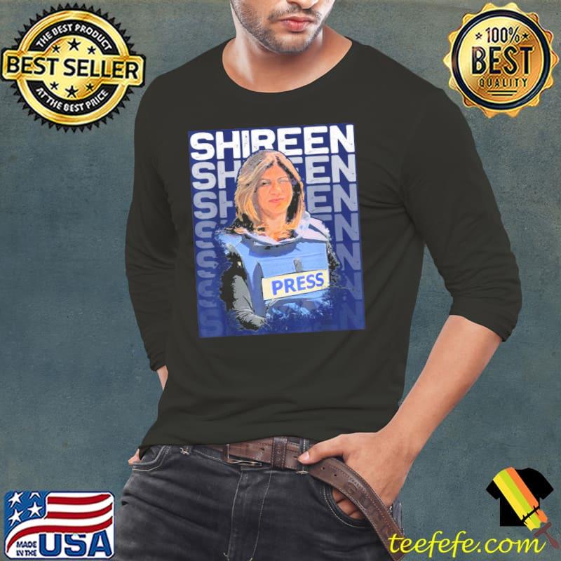 Shireen Abu Akleh Press Journalist Shirt Long Sleeve Tee Shireen Abu Akleh Press Journalist Shirt Long Sleeve Tee