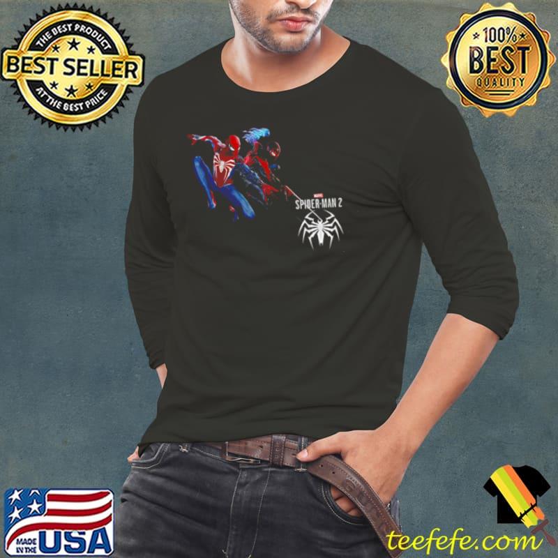 Spider Man 2 Peter Parker And Miles Morales Logo Shirt Long Sleeve Tee Spider Man 2 Peter Parker And Miles Morales Logo Shirt Long Sleeve Tee