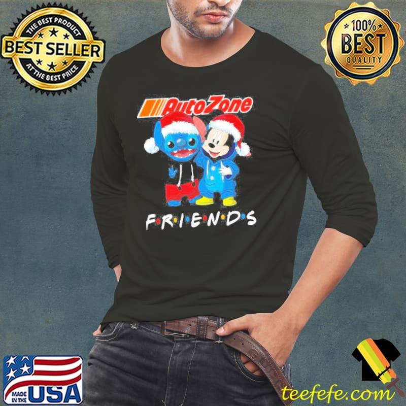 Stitch And Mickey Mouse Auto Zone Friends Merry Christmas Shirt Long Sleeve Tee Stitch And Mickey Mouse Auto Zone Friends Merry Christmas Shirt Long Sleeve Tee