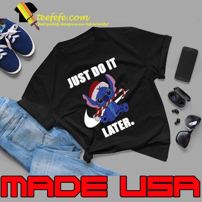 Stitch Nike Disney Just Do It Later Christmas shirt