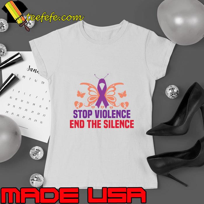Stop violence end the silence butterfly T-Shirt Ladies tee Stop violence end the silence butterfly T-Shirt Ladies tee