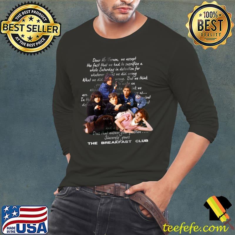 The Breakfast Club Letter Black Adult Quote T-Shirt Long Sleeve Tee The Breakfast Club Letter Black Adult Quote T-Shirt Long Sleeve Tee