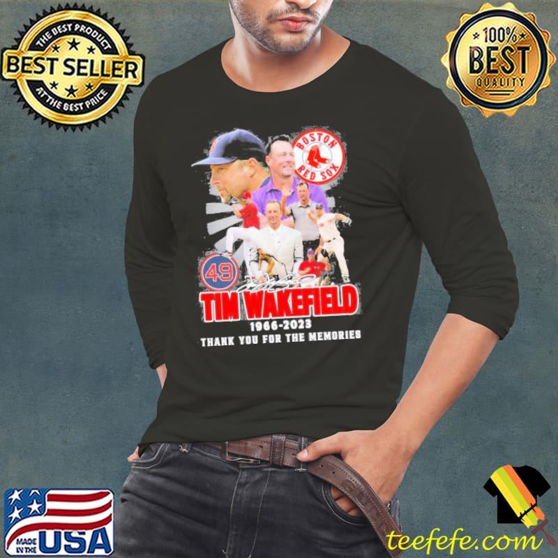 Tim wakefield 49 Boston red sox 1966 2023 memories s Long Sleeve Tee Tim wakefield 49 Boston red sox 1966 2023 memories s Long Sleeve Tee