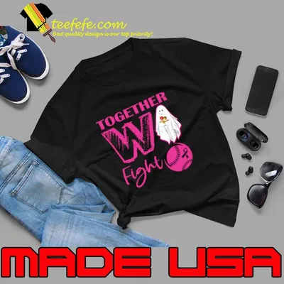 Together We Fight Softball Breast Cancer Pink Ribbon Day T-Shirt