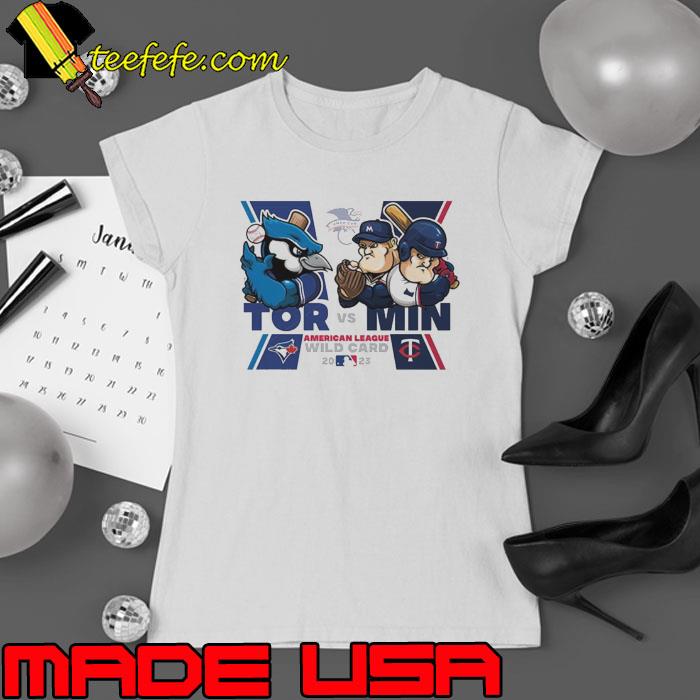 Toronto Blue Jays vs Minnesota Twins Mascot American League Wild Card 2023 Shirt Ladies tee Toronto Blue Jays vs Minnesota Twins Mascot American League Wild Card 2023 Shirt Ladies tee