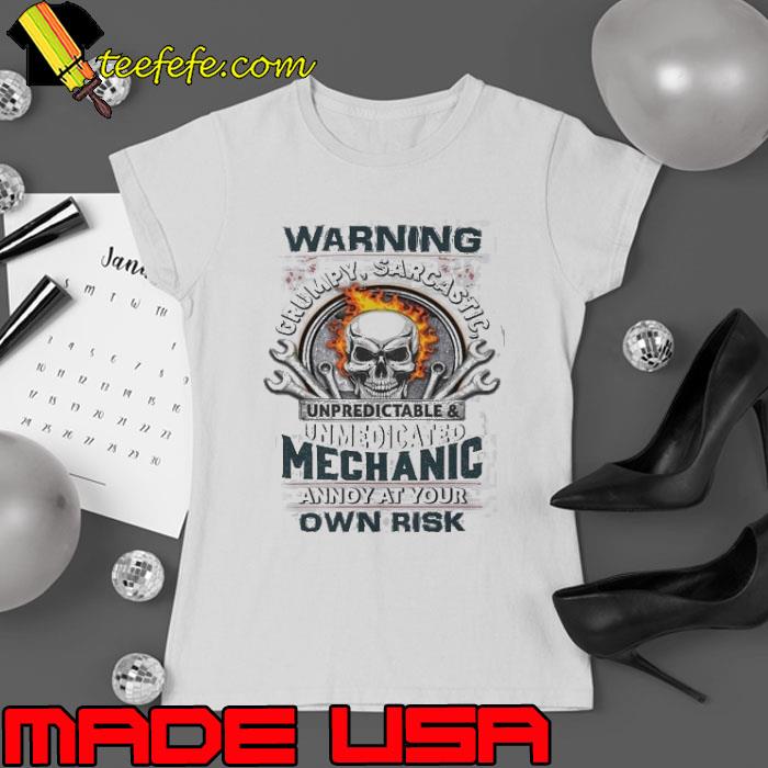 Unpredictable and unmedicated Mechanic skull s Ladies tee Unpredictable and unmedicated Mechanic skull s Ladies tee