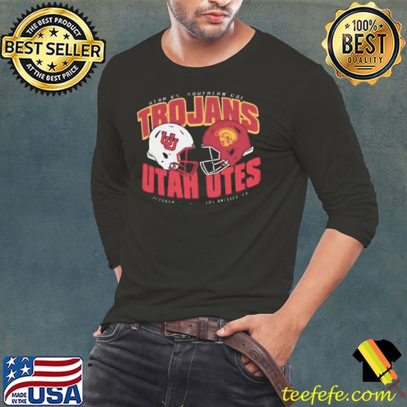 Usc Trojans Vs Utah Utes 2023 Unisex Dueling Helmet Shirt Long Sleeve Tee Usc Trojans Vs Utah Utes 2023 Unisex Dueling Helmet Shirt Long Sleeve Tee