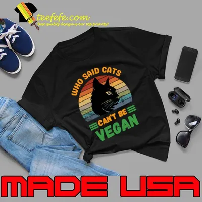 Who said Cats can't be Vegan vintage sunset T-Shirt