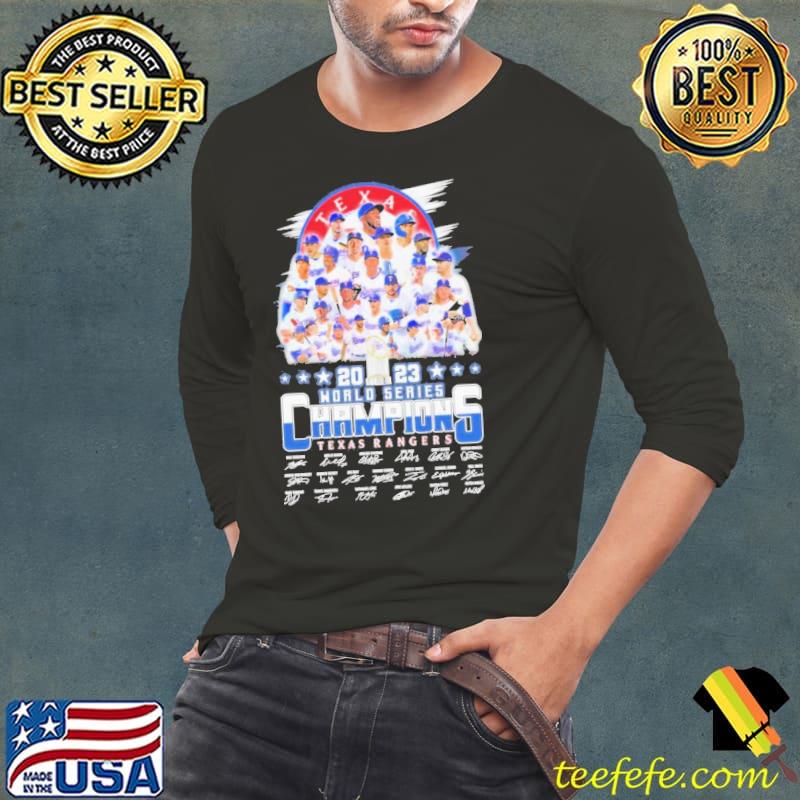 2023 world series champions Texas Rangers win team player signature shirt