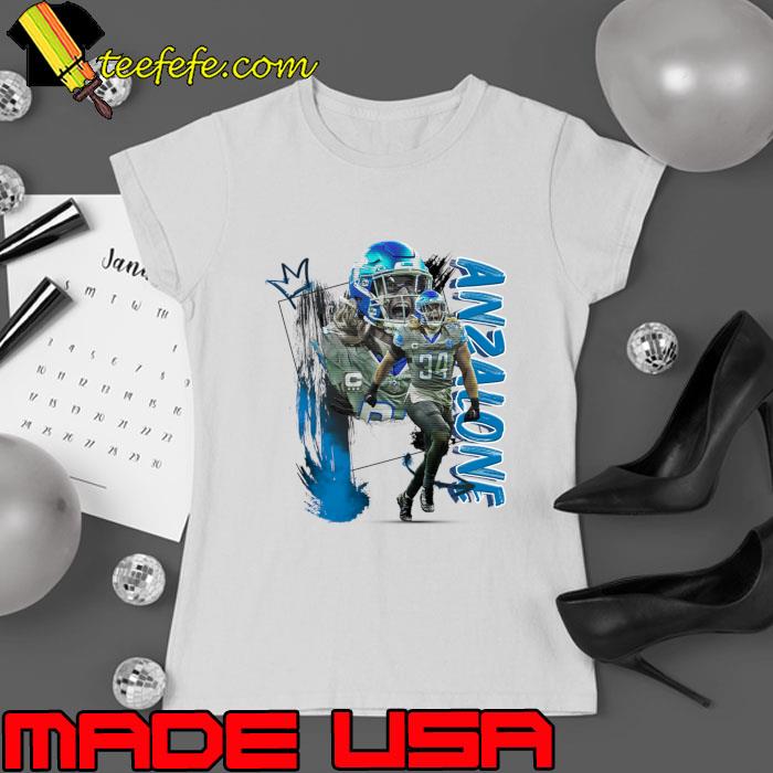 Alex Anzalone American football linebacker for the Detroit Lions NFL T-Shirt Ladies tee Alex Anzalone American football linebacker for the Detroit Lions NFL T-Shirt Ladies tee