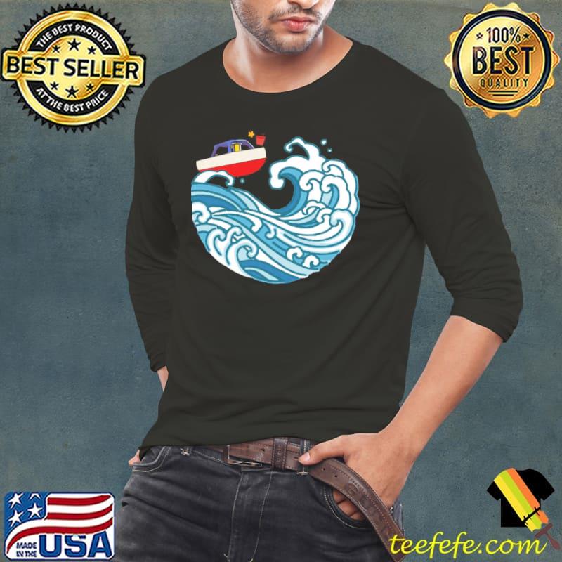 Anime Ghibli Ponyo Boat On Big Wave Shirt Long Sleeve Tee Anime Ghibli Ponyo Boat On Big Wave Shirt Long Sleeve Tee