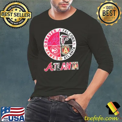 Atlanta Braves Falcons Hawks Atlanta United 4 teams sports circle logo shirt