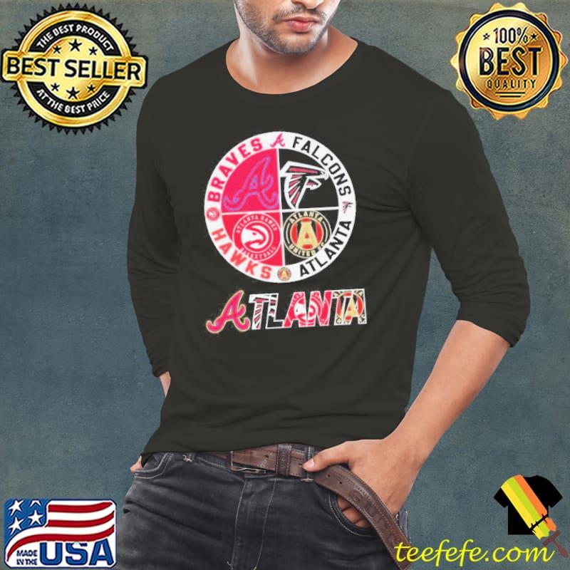 Atlanta Braves Falcons Hawks Atlanta United 4 teams sports circle logo shirt