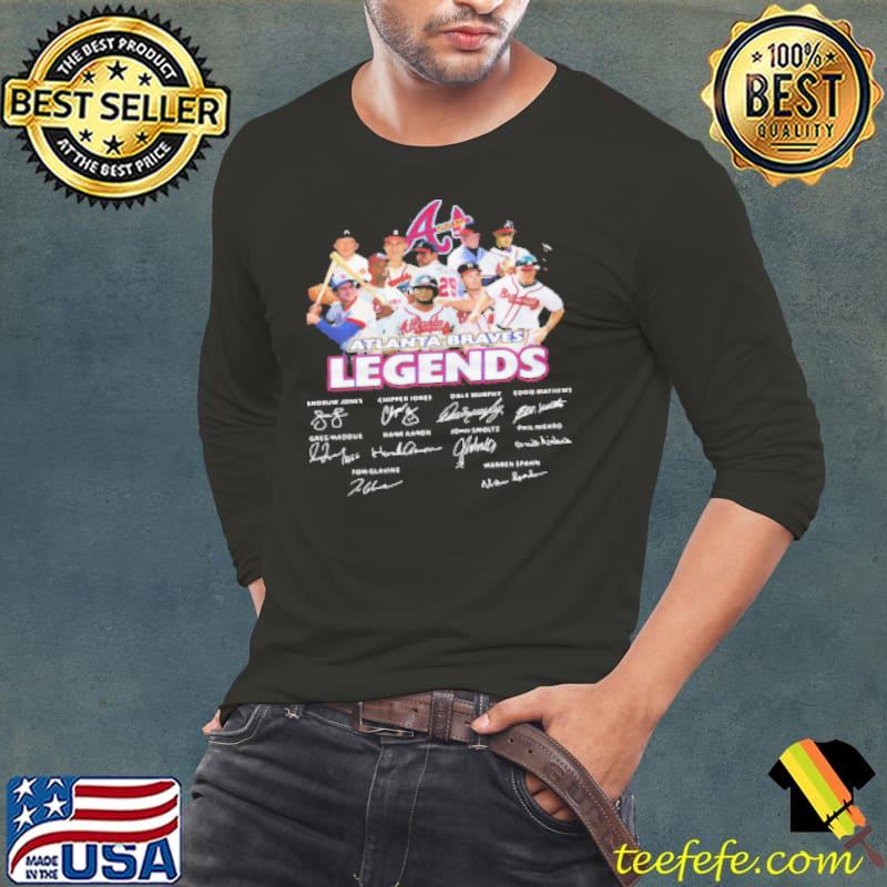 Atlanta Braves Legends Baseball Team Signatures Shirt Long Sleeve Tee Atlanta Braves Legends Baseball Team Signatures Shirt Long Sleeve Tee