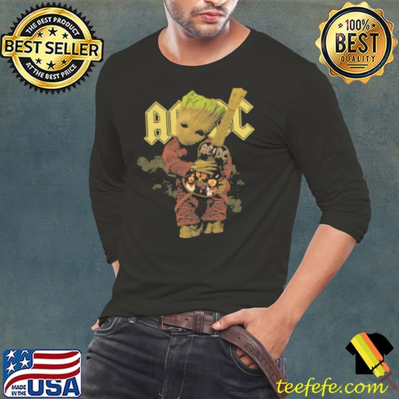 Baby Groot Hug ACDC Guitar Shirt Baby Groot Hug ACDC Guitar Shirt