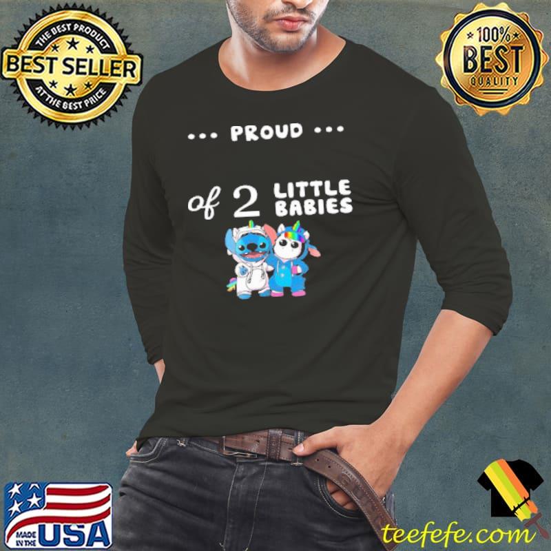 Baby Stitch And Unicorn Proud Of 2 Little Babies Shirt Long Sleeve Tee Baby Stitch And Unicorn Proud Of 2 Little Babies Shirt Long Sleeve Tee