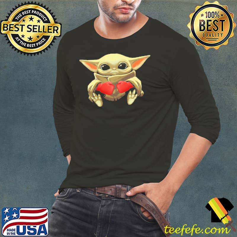 Baby Yoda Boxing Shirt Long Sleeve Tee Baby Yoda Boxing Shirt Long Sleeve Tee