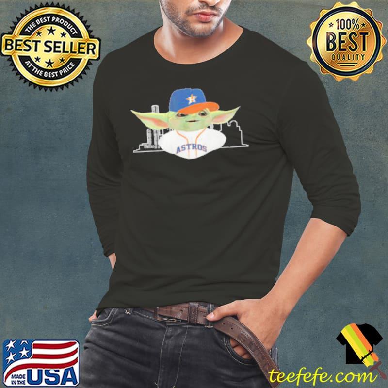 Baby Yoda Houston Astros Baseball Player Shirt Long Sleeve Tee Baby Yoda Houston Astros Baseball Player Shirt Long Sleeve Tee