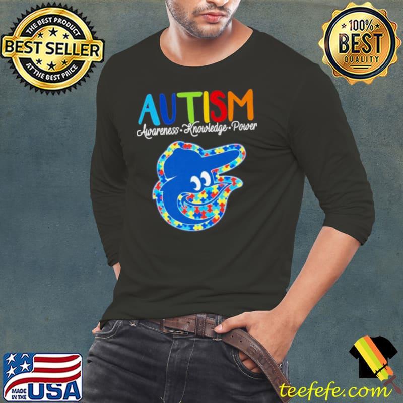 Baltimore Orioles Autism Awareness Knowledge Power s Long Sleeve Tee Baltimore Orioles Autism Awareness Knowledge Power s Long Sleeve Tee