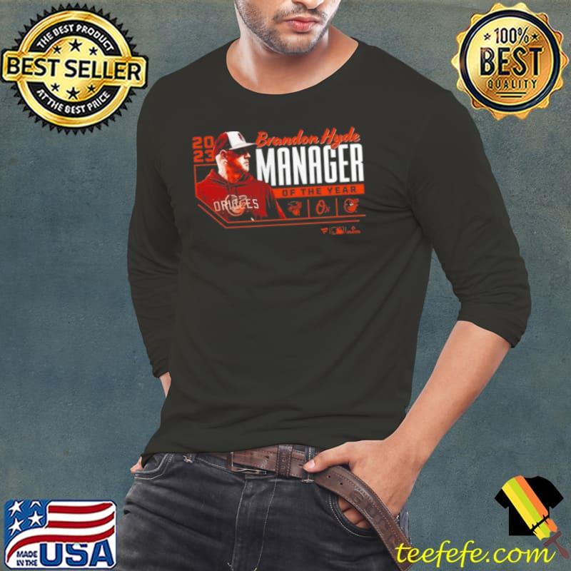 Baltimore Orioles Brandon Hyde 2023 AL Manager of the Year Shirt Long Sleeve Tee Baltimore Orioles Brandon Hyde 2023 AL Manager of the Year Shirt Long Sleeve Tee