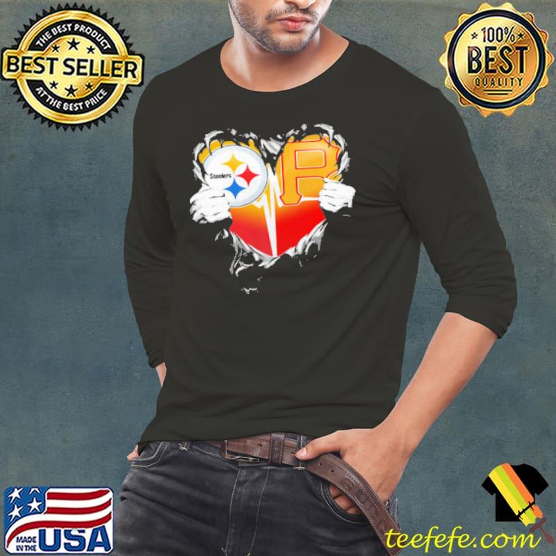 Blood Inside Pittsburgh Steelers Vs Pittsburgh Pirates Cap Football Heartbeat Shirt Long Sleeve Tee Blood Inside Pittsburgh Steelers Vs Pittsburgh Pirates Cap Football Heartbeat Shirt Long Sleeve Tee