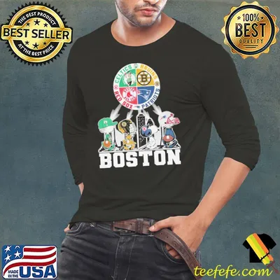 Boston celtics bruins red sox pariots snoopy peanuts shirt
