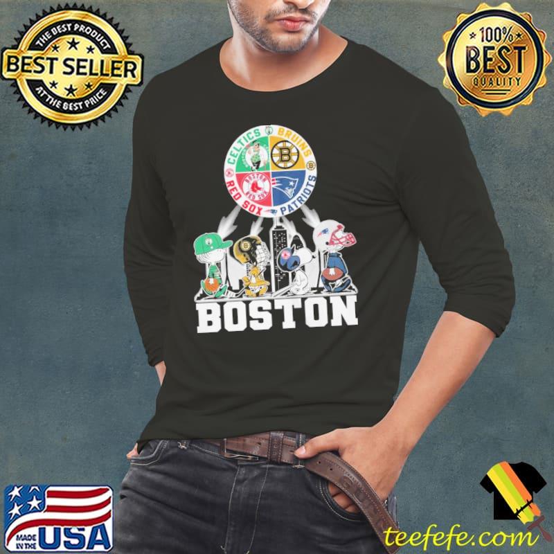 Boston celtics bruins red sox pariots snoopy peanuts shirt