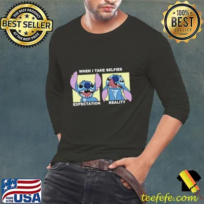 Boys Lilo and Stitch When I Take Selfies Expectation Reality T-Shirt