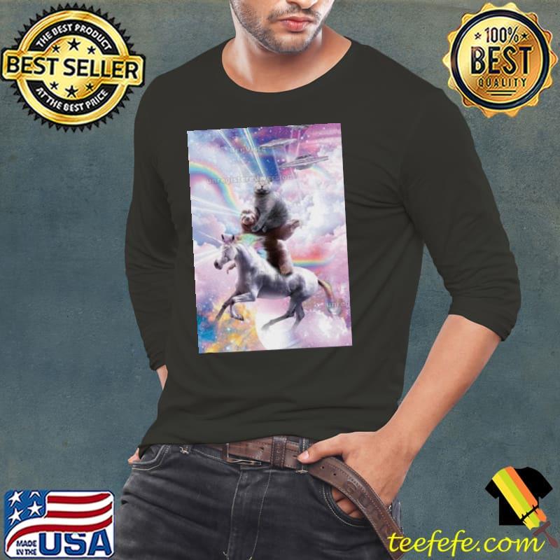 Cat Sloth Unicorn Rainbow Poster Shirt