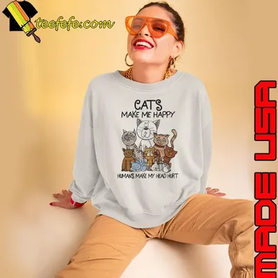 Cats Make Me Happy Humans Make My Head Hurt shirt
