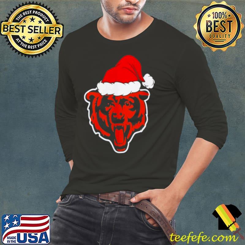 Chicago Bears logo Santa Hat Christmas 2023 Shirt Long Sleeve Tee Chicago Bears logo Santa Hat Christmas 2023 Shirt Long Sleeve Tee