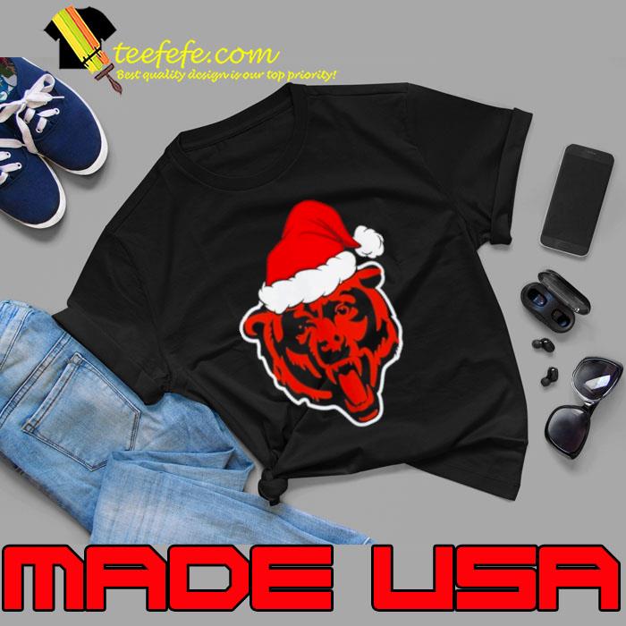 Chicago Bears logo Santa Hat Christmas 2023 Shirt Unisex Chicago Bears logo Santa Hat Christmas 2023 Shirt Unisex